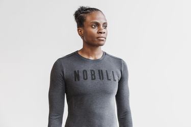 Nobull Women's Long Sleeves Deep Grey | Australia (UM3017)